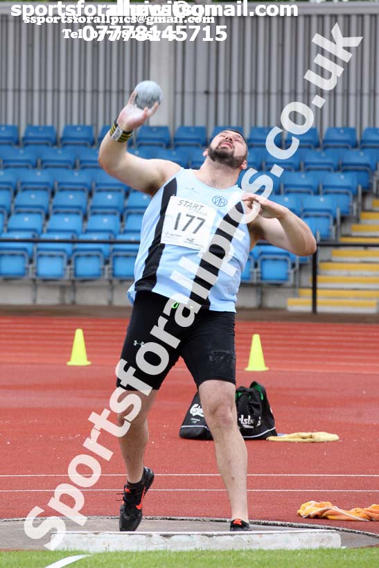 Senior mens shot, Northern Senior and Under-20s Champs., SportsCity, Manchester. Photo: David T. Hewitson/Sports for All Pics
